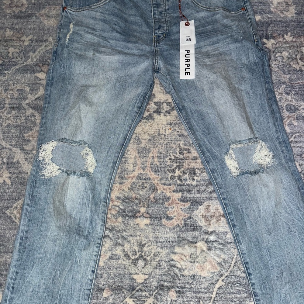 Men's Distressed Blue Jeans